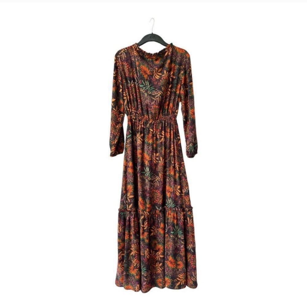 H&M Multicolor Floral Long Sleeve Dress